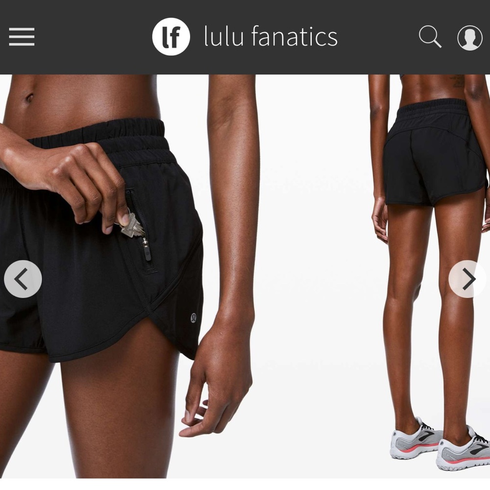 Lululemon Tracker Short V 4" Sz 4 Black 4107